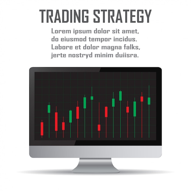 Handelsstrategie. anlagestrategien und online-trading-line-art-konzept
