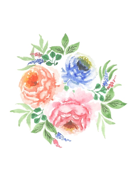 Handgemachte Aquarellblumenkunst