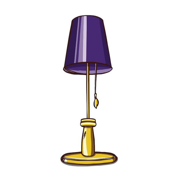 Vektor handgemachte lampenschirmillustration der logosymbol-stehlampe
