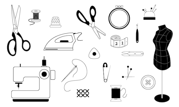 Handgemachte und handgefertigte Vektor-Symbole setzen Vintage-Elemente im Stamp-Stil ein