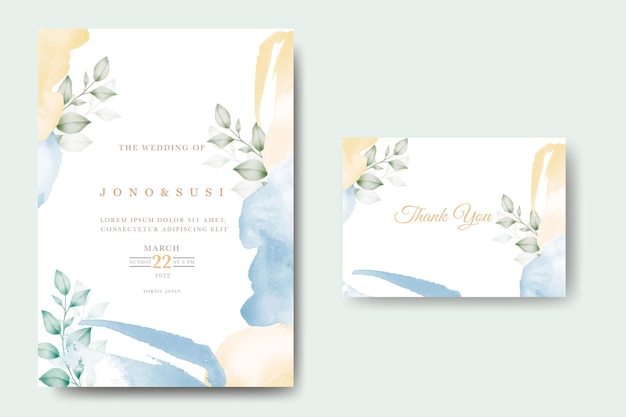 Handgemalte Aquarell Blumenhochzeitseinladung