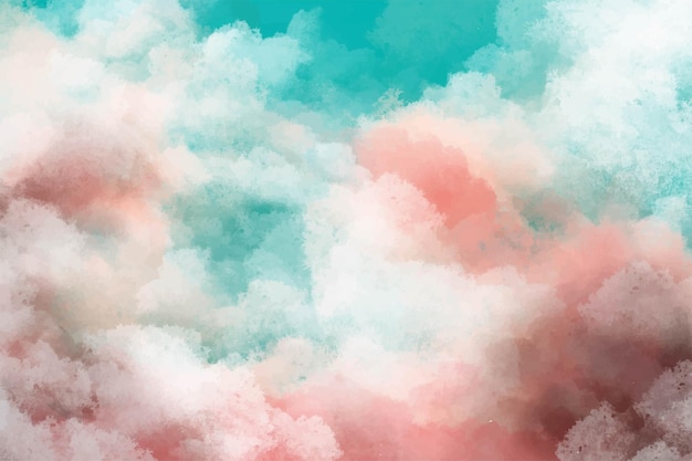 Handgemalte Aquarell-Hintergrund mit Himmel und Wolkenform