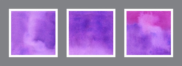 Handgemalte hintergrundsammlung des violetten aquarells