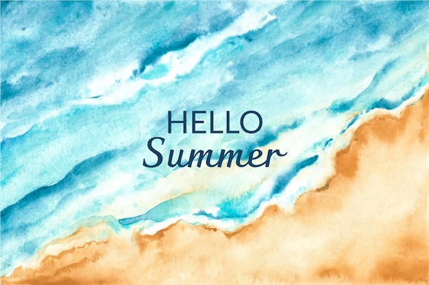 Handgemalter aquarell-sommerhintergrund