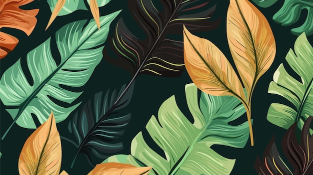Handgemalter Hintergrund mit tropischen Blättern Handgemalter Aquarellhintergrund mit tropischen Blättern
