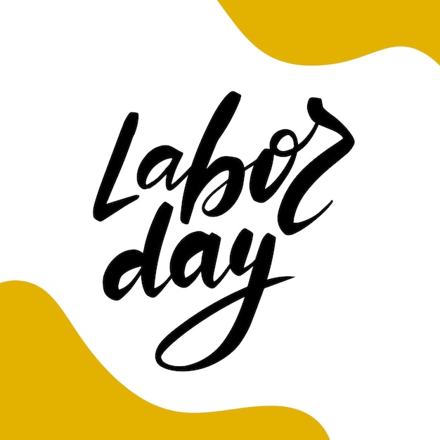 Vektor handgeschriebene strukturierte pinselschrift von happy labor day