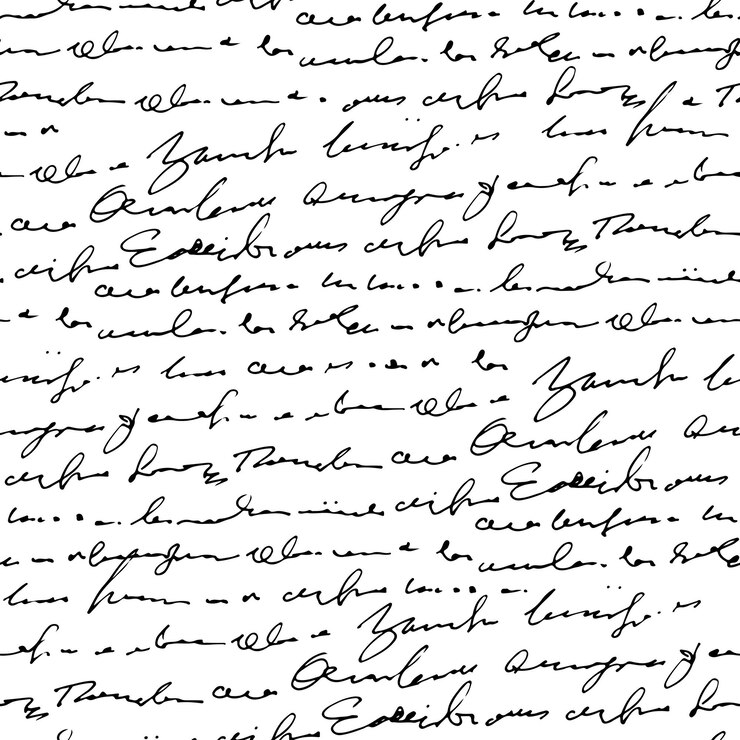 Vektor handgeschriebener abstrakter text nahtloses muster vektor monochrom schrift hintergrund
