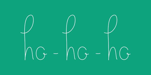 Handgeschriebener schriftzug ho ho ho. der weihnachtsmann lacht. weihnachtsinschrift. symbol des neuen jahres.