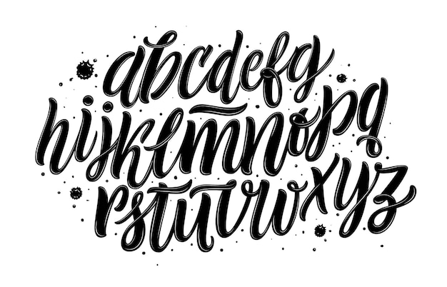 Handgeschriebenes Alphabet Handgefertigte Schriftart für Ihre Entwürfe Logo Plakate Einladungskarten usw.