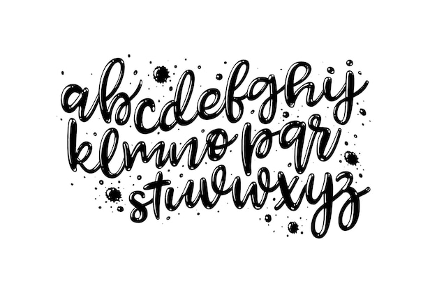 Handgeschriebenes Kalligraphie-Alphabet