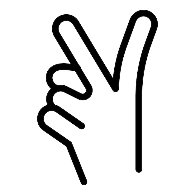 Vektor handgesten-symbol umriss des handgesten-vektorsymbols für webdesign isoliert auf weißem hintergrund