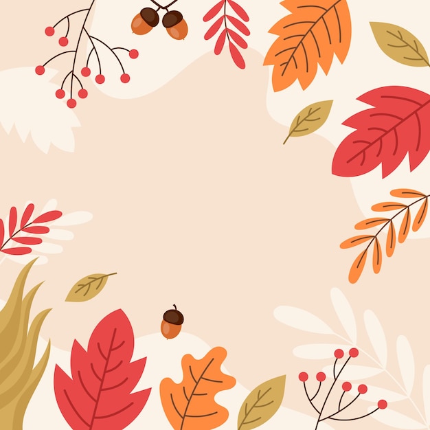 Handgezeichnete abstrakte Natur formt Hintergrund mit herbstlichem Farbton