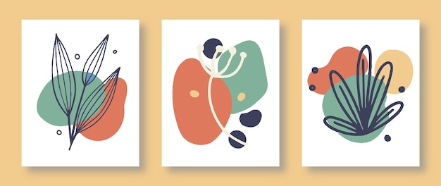 Handgezeichnete abstrakte zeitgenössische moderne Kunst organische Illustration