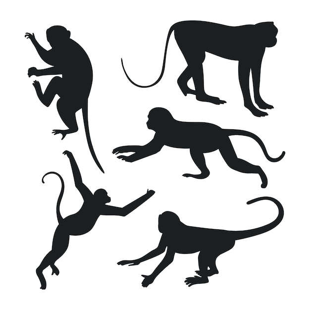 Handgezeichnete Affensilhouette