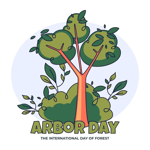 Vektor handgezeichnete arbor day illustration