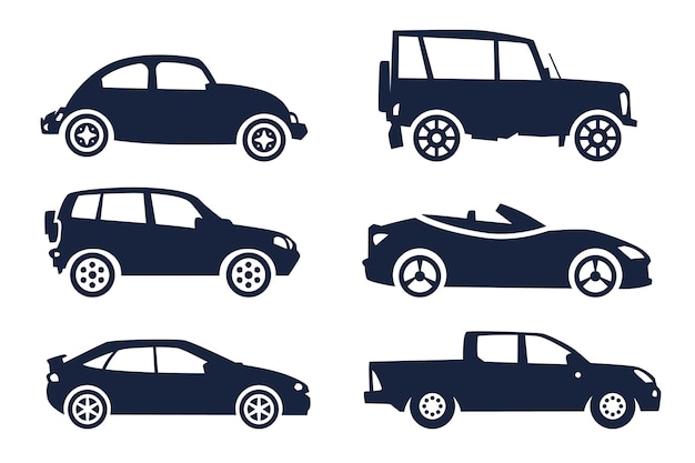 Vektor handgezeichnete auto-silhouette-illustration