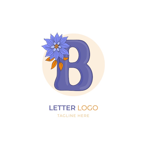 Handgezeichnete b-Logo-Vorlage
