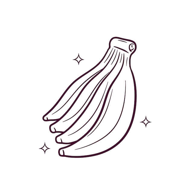 Handgezeichnete bananen-doodle-vektor-skizzen-illustration