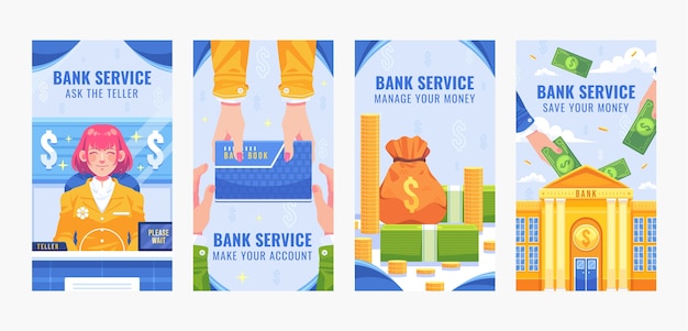 Handgezeichnete Bankvorlage
