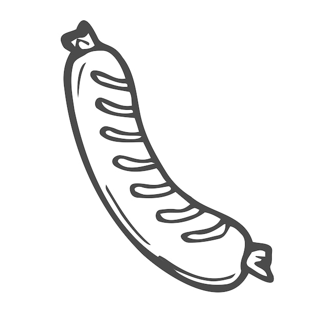 Handgezeichnete Barbecue-Wurst-Illustration in Vektor Doodle-Barbecue-Sauce-Symbol in Vektor