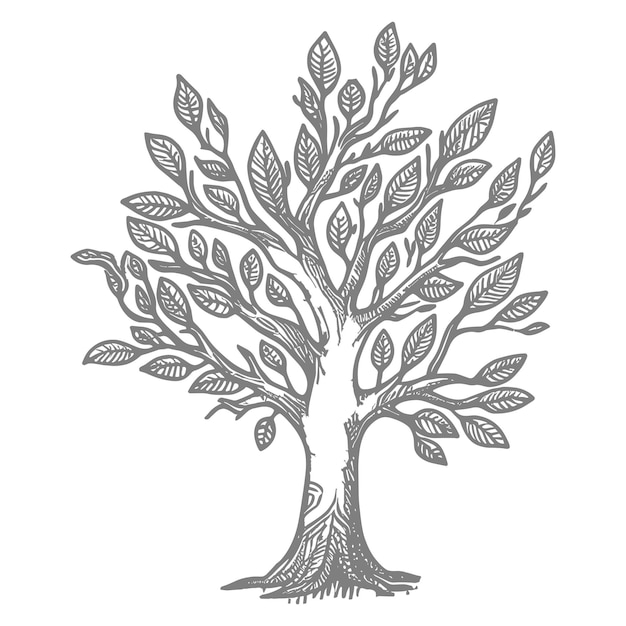 Handgezeichnete Baumvektorillustration