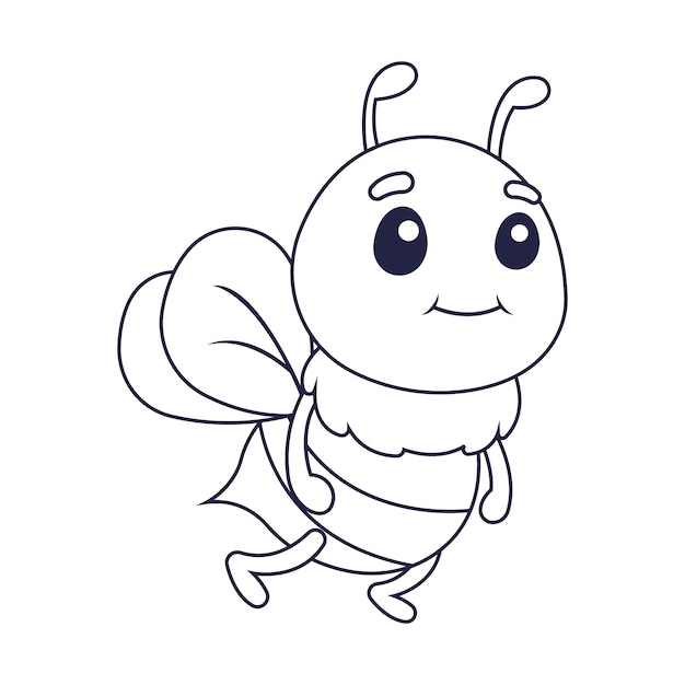 Handgezeichnete Bienenumrissillustration