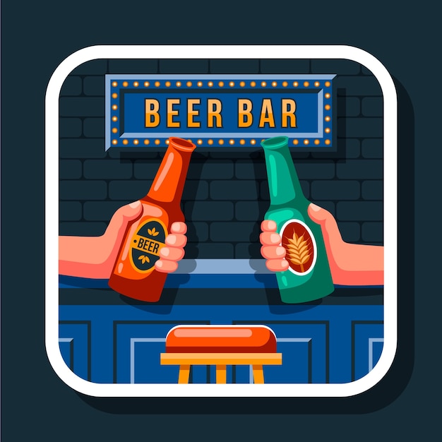 Vektor handgezeichnete bier-bar-untersetzer-kollektion