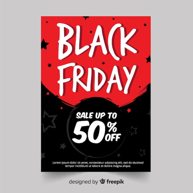 Vektor handgezeichnete black friday flyer