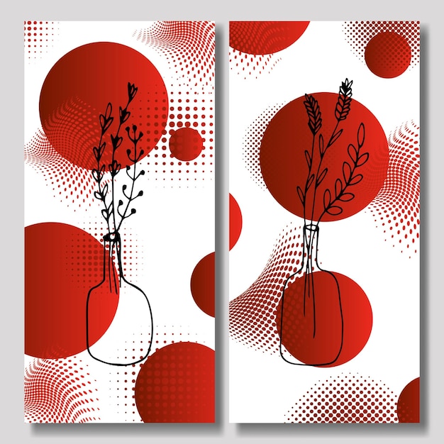 Vektor handgezeichnete blumen abstrakte tapetenkollektion