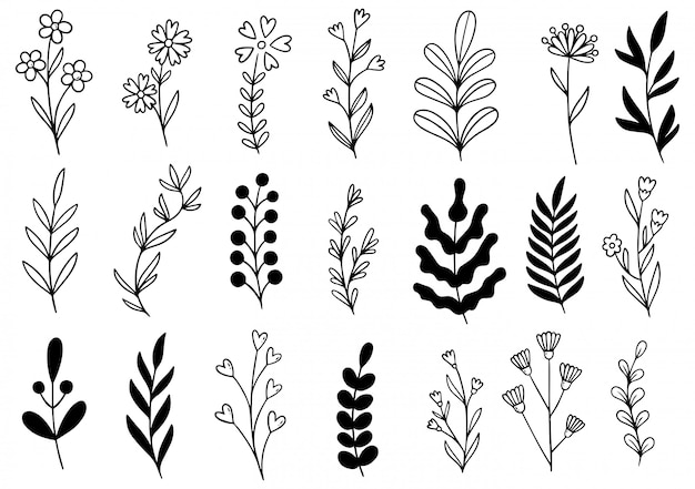 handgezeichnete Blumen kritzeln
