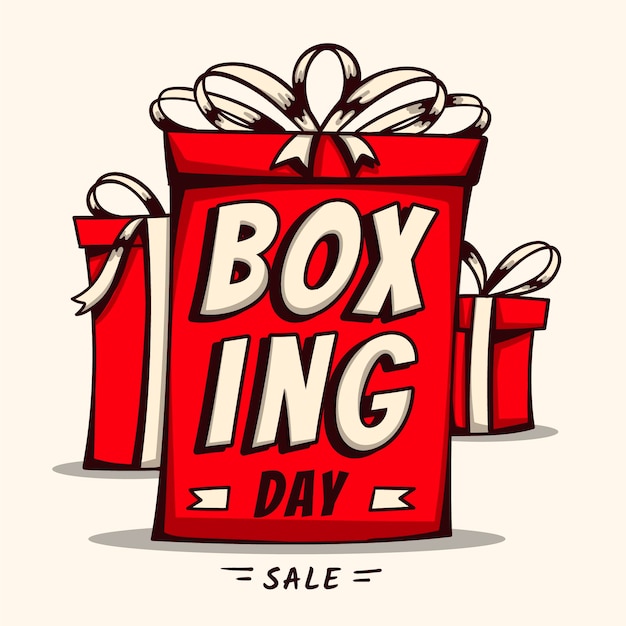 Handgezeichnete box day sale illustration