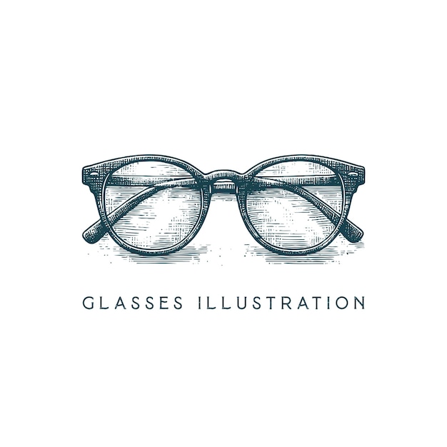 Handgezeichnete brille-illustration