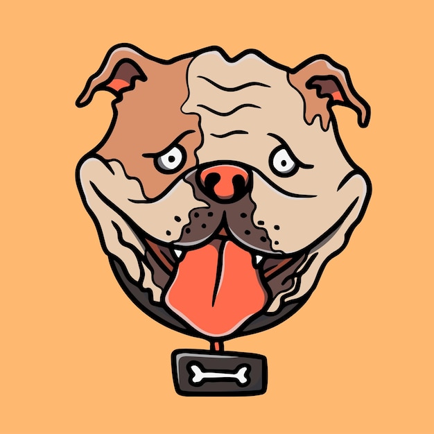 Handgezeichnete bulldogge illustrationxa
