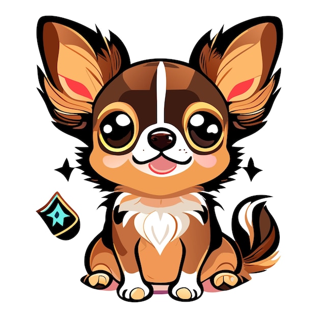 Handgezeichnete cartoon-chihuahua-illustration