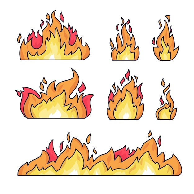 Handgezeichnete Cartoon-Feuerillustration
