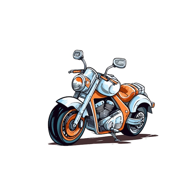 handgezeichnete Cartoon-Motorradillustration