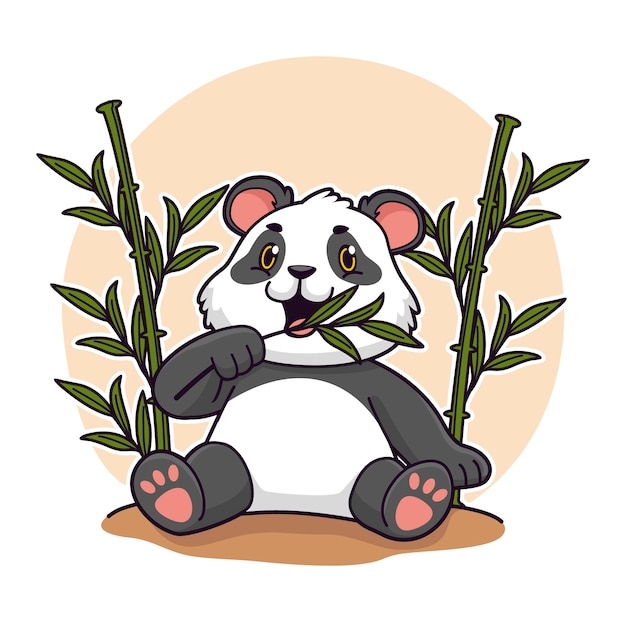 Handgezeichnete Cartoon-Panda-Illustration