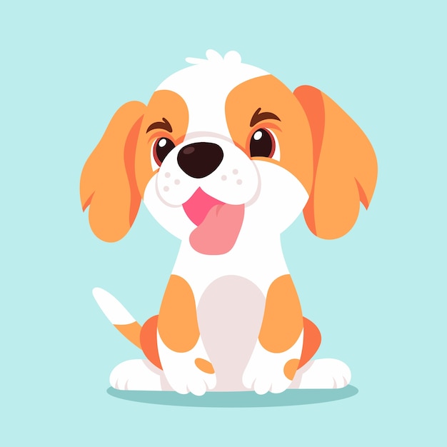 Handgezeichnete Cartoon-Welpen-Illustration