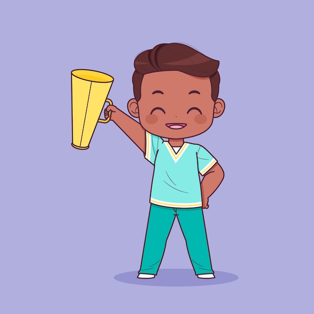 Handgezeichnete Cheerleader-Cartoon-Illustration