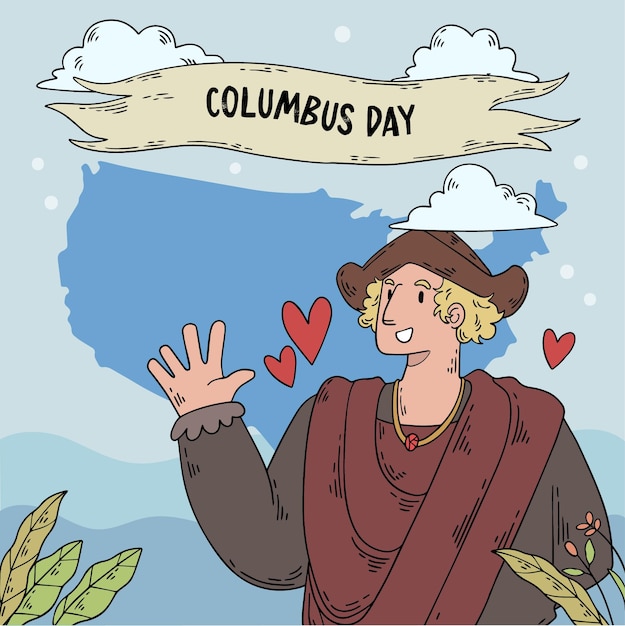 Handgezeichnete columbus day illustration