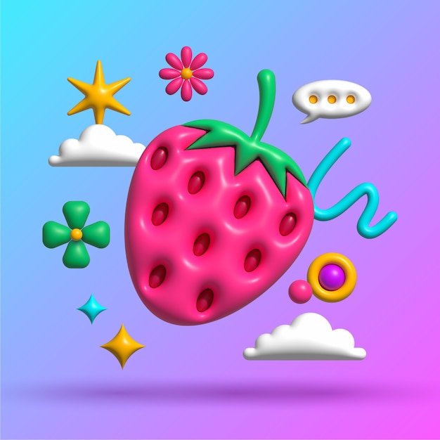 Handgezeichnete Danktagstextillustration realistische 3D-aufgeblähte Effektillustration