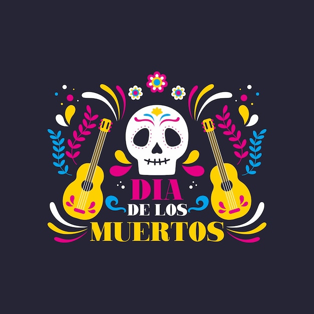 handgezeichnete dia de los muertos feier