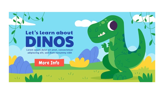 Handgezeichnete Dino-Banner-Vorlage