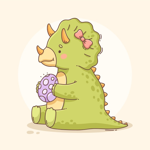 Handgezeichnete Dino-Illustration
