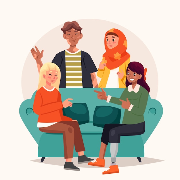 Handgezeichnete Diversitätsillustration