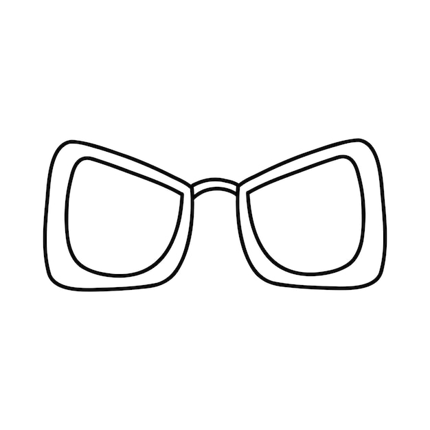Handgezeichnete Doodle-Brille Vektorskizzendarstellung der linearen Symbol-Sonnenbrille mit schwarzem Umriss für den Druck der Malseite Design-Logo