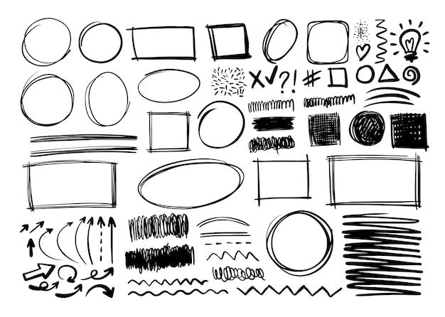 Handgezeichnete Doodle-Design-Grafikelemente.