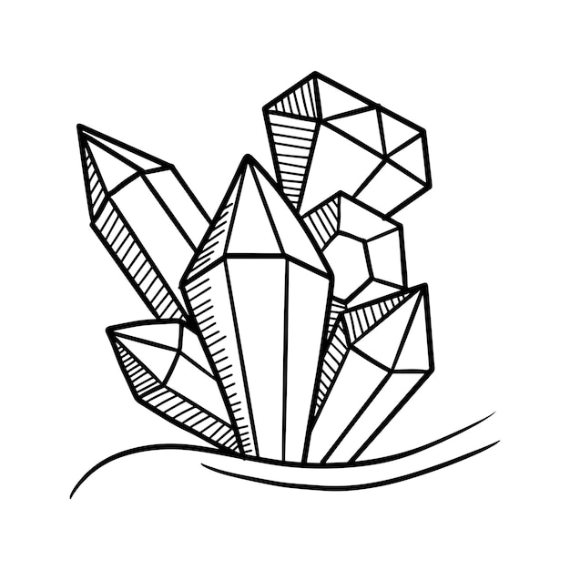 Handgezeichnete doodle-diamant-edelsteine-symbol-vektor-illustration