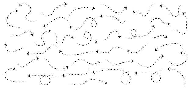 Handgezeichnete Doodle Pfeile Ikonensatz oder Grafik-Sammlung Zeiger-Ikonen Zeiger-Grafiksymbole