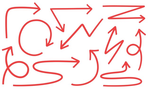 Handgezeichnete Doodle-Pfeile Vektordesign
